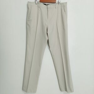 Perry Ellis Portfolio Men's Dress Pants Beige 33x30 Flex Stretch Flat Front Used